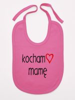 kocham mamę z sercem śliniak niemowlęcy kolor ciemny różowy 099