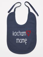 kocham mamę z sercem śliniak niemowlęcy kolor granatowy 099