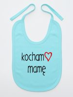 kocham mamę z sercem śliniak niemowlęcy kolor miętowy 099