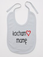 kocham mamę z sercem śliniak niemowlęcy kolor szary 099