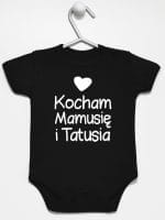 kocham mamusię i tatusia z sercem body z krótkim rękawem kolor czarny 034 kocham mamusię i tatusia z sercem body z krótkim rękawem kolor czarny 034