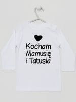 kocham mamusię i tatusia z sercem koszulka z długim rękawem kolor biały 034