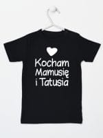 kocham mamusię i tatusia z sercem koszulka z krótkim rękawem kolor czarny 034