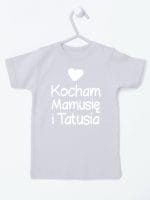 kocham mamusię i tatusia z sercem koszulka z krótkim rękawem kolor szary 034
