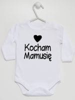 kocham mamusię z sercem body z długim rękawem kolor biały 032