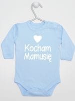 kocham mamusię z sercem body z długim rękawem kolor błękitny 032