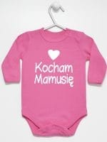 kocham mamusię z sercem body z długim rękawem kolor ciemny różowy 032
