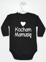 kocham mamusię z sercem body z długim rękawem kolor czarny 032