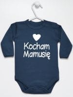 kocham mamusię z sercem body z długim rękawem kolor granatowy 032