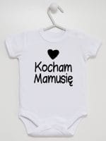 kocham mamusię z sercem body z krótkim rękawem kolor biały 032