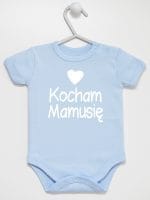 kocham mamusię z sercem body z krótkim rękawem kolor błękitny 032