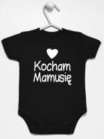 kocham mamusię z sercem body z krótkim rękawem kolor czarny 032