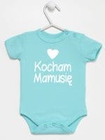 kocham mamusię z sercem body z krótkim rękawem kolor miętowy 032