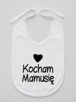kocham mamusię z sercem śliniak niemowlęcy kolor biały 032