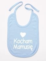 kocham mamusię z sercem śliniak niemowlęcy kolor błękitny 032