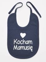kocham mamusię z sercem śliniak niemowlęcy kolor granatowy 032