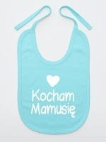 kocham mamusię z sercem śliniak niemowlęcy kolor miętowy 032