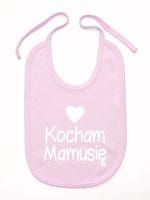 kocham mamusię z sercem śliniak niemowlęcy kolor różowy 032