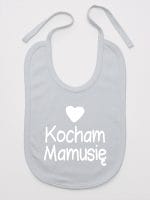 kocham mamusię z sercem śliniak niemowlęcy kolor szary 032