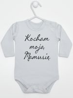 kocham moją mamusię body z długim rękawem kolor szary 144 kocham moją mamusię body z długim rękawem kolor szary 144