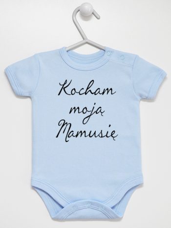kocham moją mamusię body z krótkim rękawem kolor błękitny 144