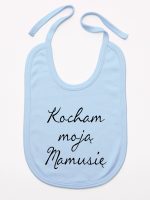 kocham moją mamusię śliniak niemowlęcy kolor błękitny 144 kocham moją mamusię śliniak niemowlęcy kolor błękitny 144