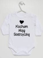 kocham moją siostrzyczkę z sercem body z długim rękawem kolor biały 038