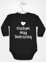 kocham moją siostrzyczkę z sercem body z długim rękawem kolor czarny 038