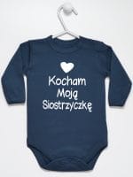kocham moją siostrzyczkę z sercem body z długim rękawem kolor granatowy 038