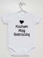 kocham moją siostrzyczkę z sercem body z krótkim rękawem kolor biały 038