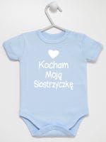 kocham moją siostrzyczkę z sercem body z krótkim rękawem kolor błękitny 038