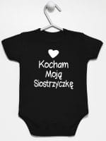 kocham moją siostrzyczkę z sercem body z krótkim rękawem kolor czarny 038