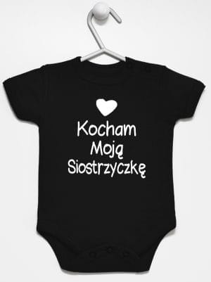 kocham moją siostrzyczkę z sercem body z krótkim rękawem kolor czarny 038