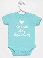 kocham moją siostrzyczkę z sercem body z krótkim rękawem kolor miętowy 038
