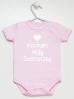kocham moją siostrzyczkę z sercem body z krótkim rękawem kolor różowy 038