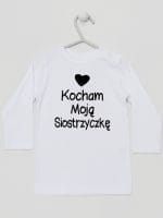 kocham moją siostrzyczkę z sercem koszulka z długim rękawem kolor biały 038