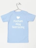 kocham moją siostrzyczkę z sercem koszulka z krótkim rękawem kolor błękitny 038