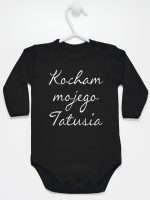 kocham moją tatusia body z długim rękawem kolor czarny 145 kocham moją tatusia body z długim rękawem kolor czarny 145