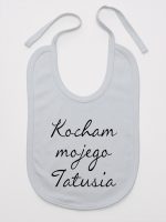 kocham moją tatusia śliniak niemowlęcy kolor szary 145