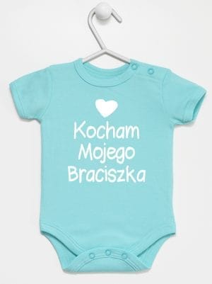 kocham mojego braciszka z sercem body z krótkim rękawem kolor miętowy 037
