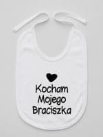 kocham mojego braciszka z sercem śliniak niemowlęcy kolor biały 037