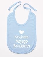 kocham mojego braciszka z sercem śliniak niemowlęcy kolor błękitny 037