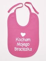 kocham mojego braciszka z sercem śliniak niemowlęcy kolor ciemny różowy 037