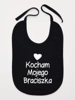 kocham mojego braciszka z sercem śliniak niemowlęcy kolor czarny 037
