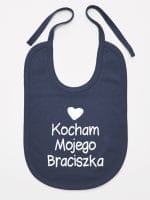 kocham mojego braciszka z sercem śliniak niemowlęcy kolor granatowy 037