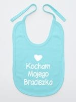 kocham mojego braciszka z sercem śliniak niemowlęcy kolor miętowy 037