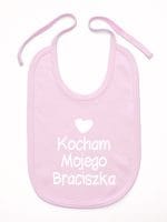kocham mojego braciszka z sercem śliniak niemowlęcy kolor różowy 037