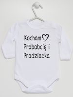 kocham prababcię i pradziadka body z długim rękawem kolor biały 131