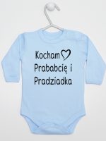 kocham prababcię i pradziadka body z długim rękawem kolor błękitny 131