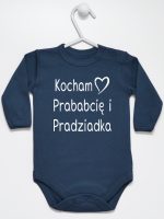 kocham prababcię i pradziadka body z długim rękawem kolor granatowy 131